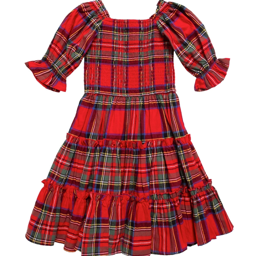 Ivy City Co Plaid Red Girls Mini Dress Madeline Christmas Holiday